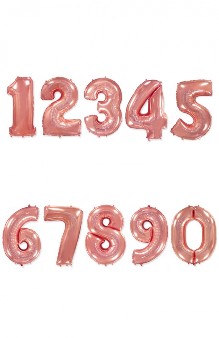 картинка Шар-цифра «Розовое золото» от магазина Мечтальон