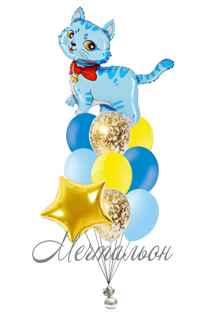 картинка Букет «Котик Голубой» от магазина Мечтальон