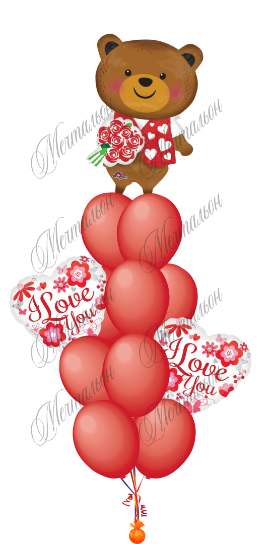 картинка Букет «Влюбленный мишка» от магазина Мечтальон