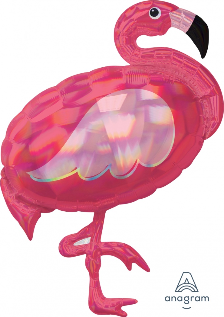 картинка Шар "Фламинго Голография" 83 см от магазина Мечтальон
