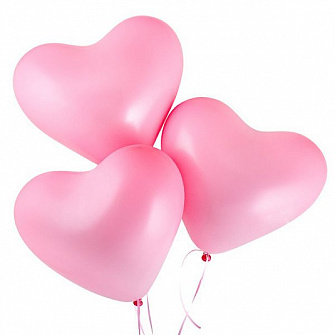 Розовое сердце 30 см (1 шт)