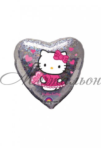 картинка Шар «Сердце Hello Kitty» Размер 46см от магазина Мечтальон
